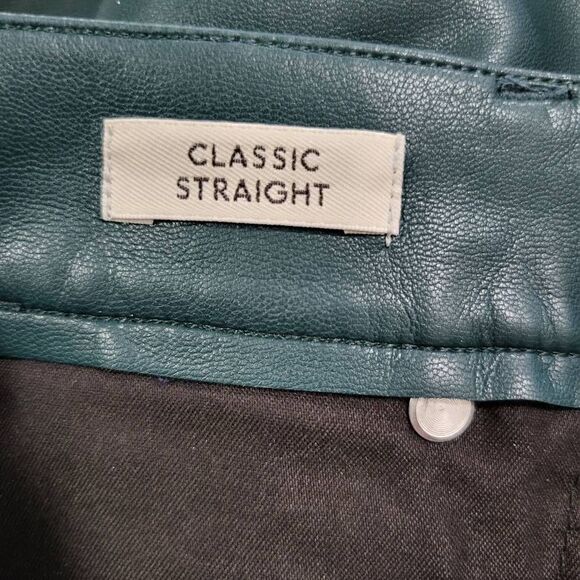 J.crew
High-rise '90s classic straight green 
vegan leather pant size 10 - Picture 5 of 9